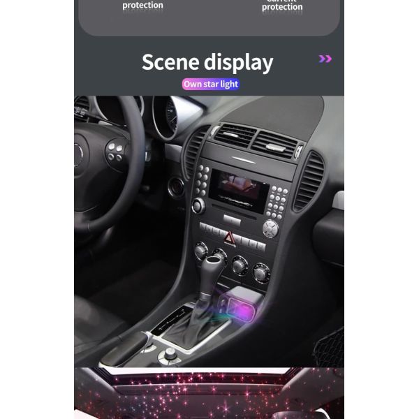 Smart 66W Retractable Car Charger Fast Charging With Galaxy Projection Light