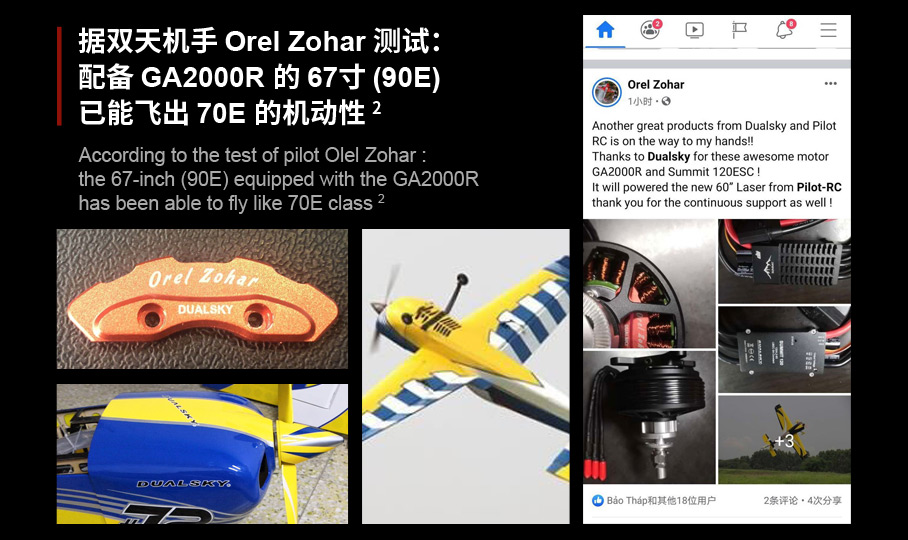 Dualsky GA1500R 550KV Racing Series Of Brushless Motor Fixed Wing Aircraft Model 70E 15-20cc Gasoline Engine