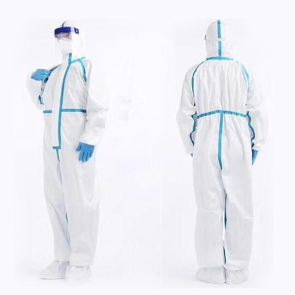 Fluid Resistant Disposable Protective Isolation Gown Non Woven With Elastic Cuff