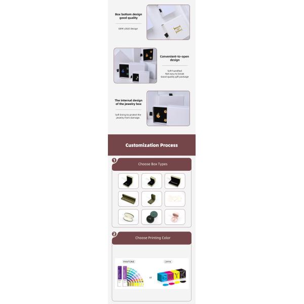 Caja de joyería rectangular Caja de joyería de papel cuadrado ecológico