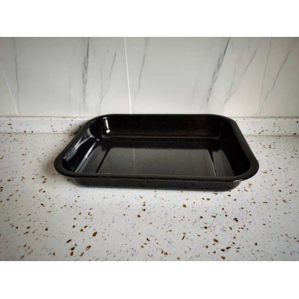 Rectangular Shaped Enamel Bakeware Casserole Dish Baking Pan Set Classical Style