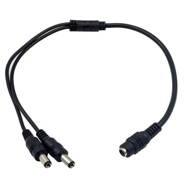 1 to 2 ways 1 Female to 2 Male 5.5x2.1 mm DC Power Supply Splitter Cable for CCTV Camera  Led Strip
