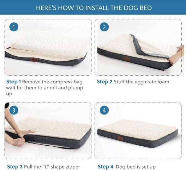 BSCI Suede 6 Inch Memory Foam Dog Bed Dog Bed Non Slip Orthopedic
