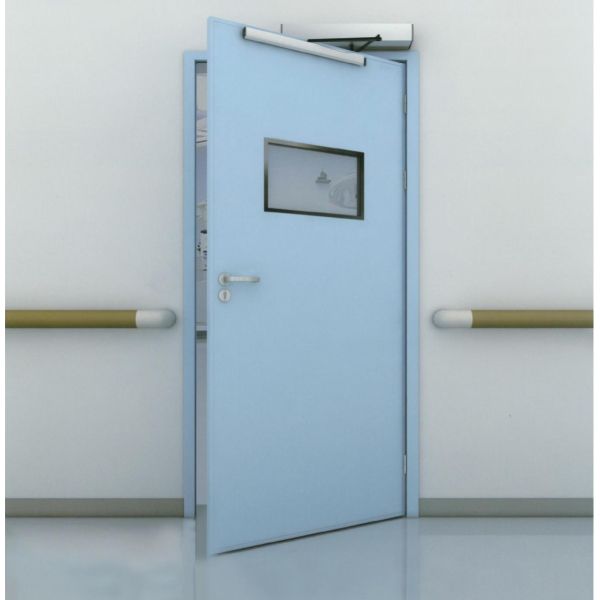 Airtight Manual Hospital Clean Room Door Powder Coated Steel Medical Door