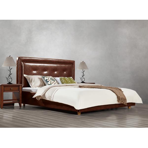 Fabric Upholster padad Headboard Queen Bed Leisure Bedroom Furniture in American design Apartment Bedroom interior fit