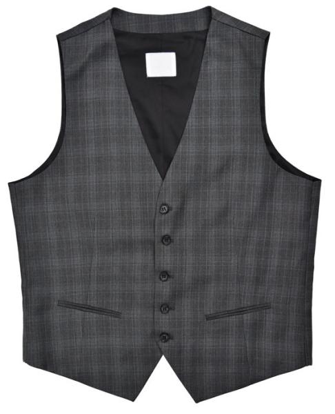 Business Mens Fashion Vest Office Worker Dark Grey Check Color Customers Option