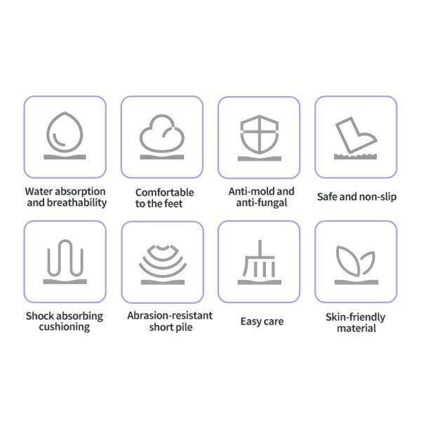 Simple Flower Kitchen Mat Absorbent and Wear-Resistant Long Strip Carpet for Household