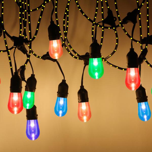 Flash Light Cable S14 String Lights Waterproof E27 Warm LED Retro Edison Filament Bulb Outdoor Street Garden Patio Holiday Light