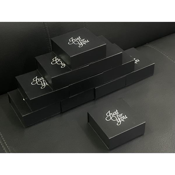 Customized Paper Black Magnet Jewelry Box and Pouches
