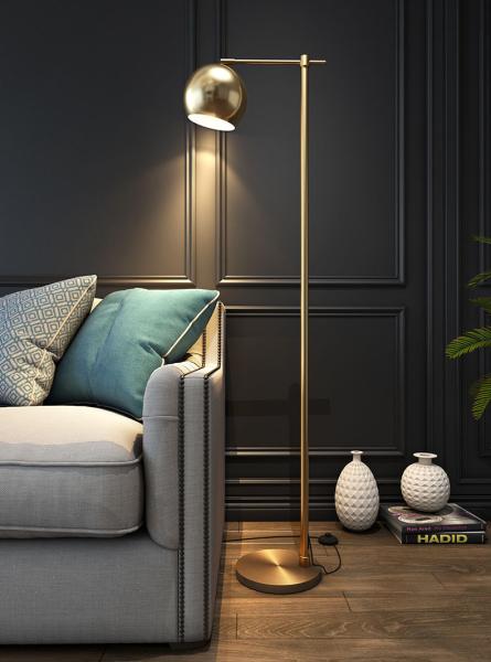 direct factory antique brass LED floor lamp eye protection work light office standing lamp hotel guest room light luxury
