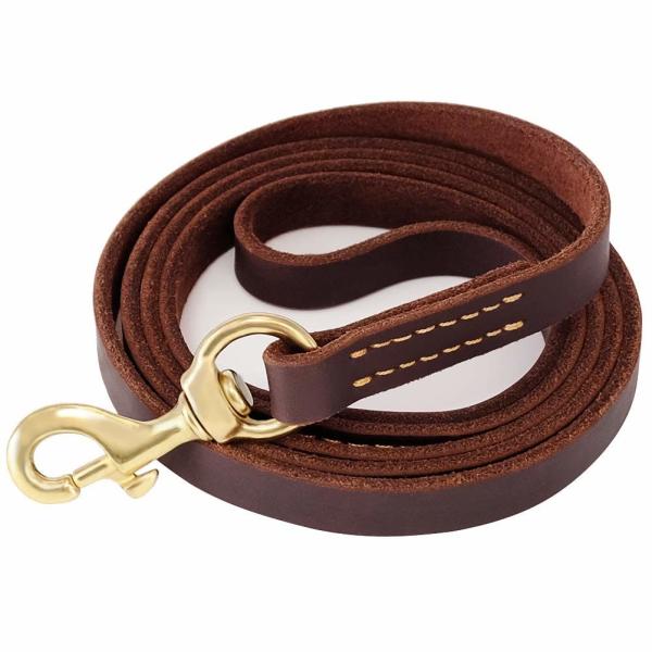 6 Feet Genuine Handmade Dog Leather Leashes No Slip