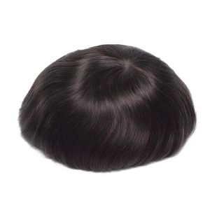 Medium Brown Thin Skin Stock Hair System 6x8 Light Density Mens Toupee
