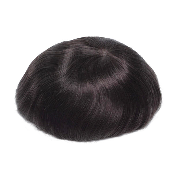 Medium Brown Thin Skin Stock Hair System 6x8 Light Density Mens Toupee
