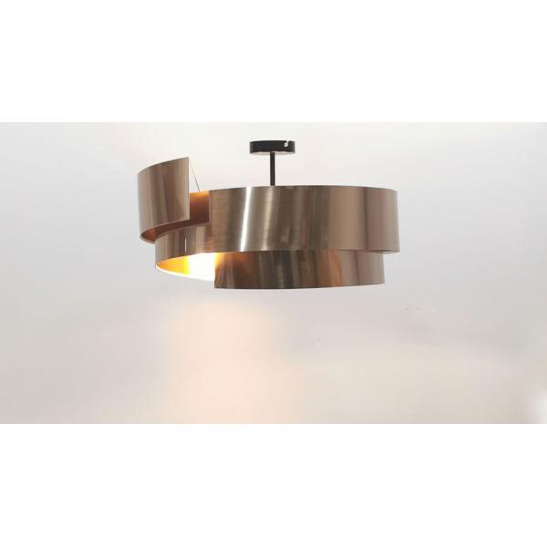 TC Fabric PVC Swirl Lampshade Silver Drum Strip 45*16.5cm