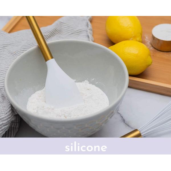 White and Gold silicone kitchen utensil sets gold utensil holder