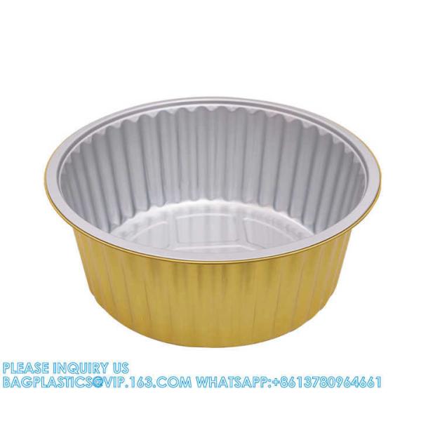 280mm Diameter 5000ml Aluminum Foil Baking Pans Pizza Tray Round Disposable Aluminum Foil Container With Lids