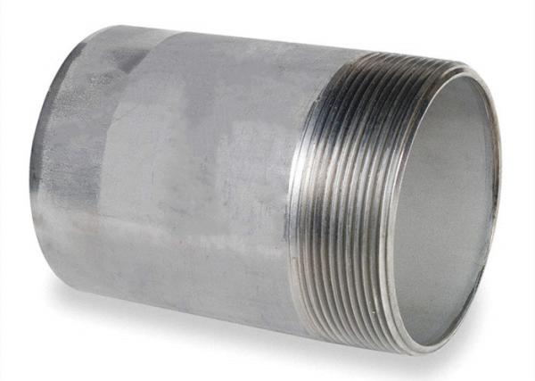 1  Sch 80 100mm Stainless Steel Threaded Nipple , NPT Stainless Steel Pipe Fittings ASTM A182 F304 ASME B16 11