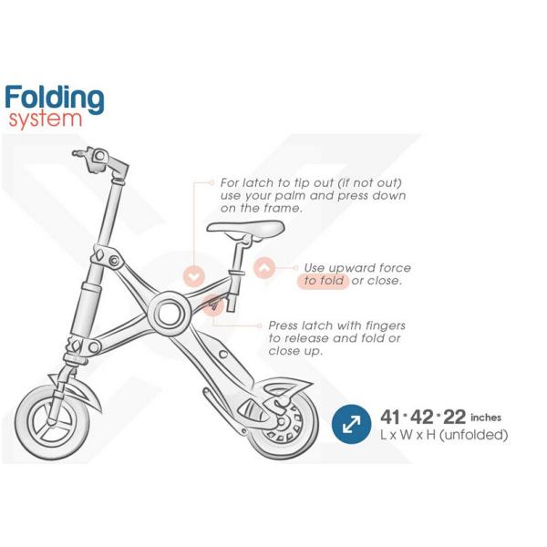 Light Weight Foldable Electric Bicycle with Seat , Electric Bike Kit Lithium Battery