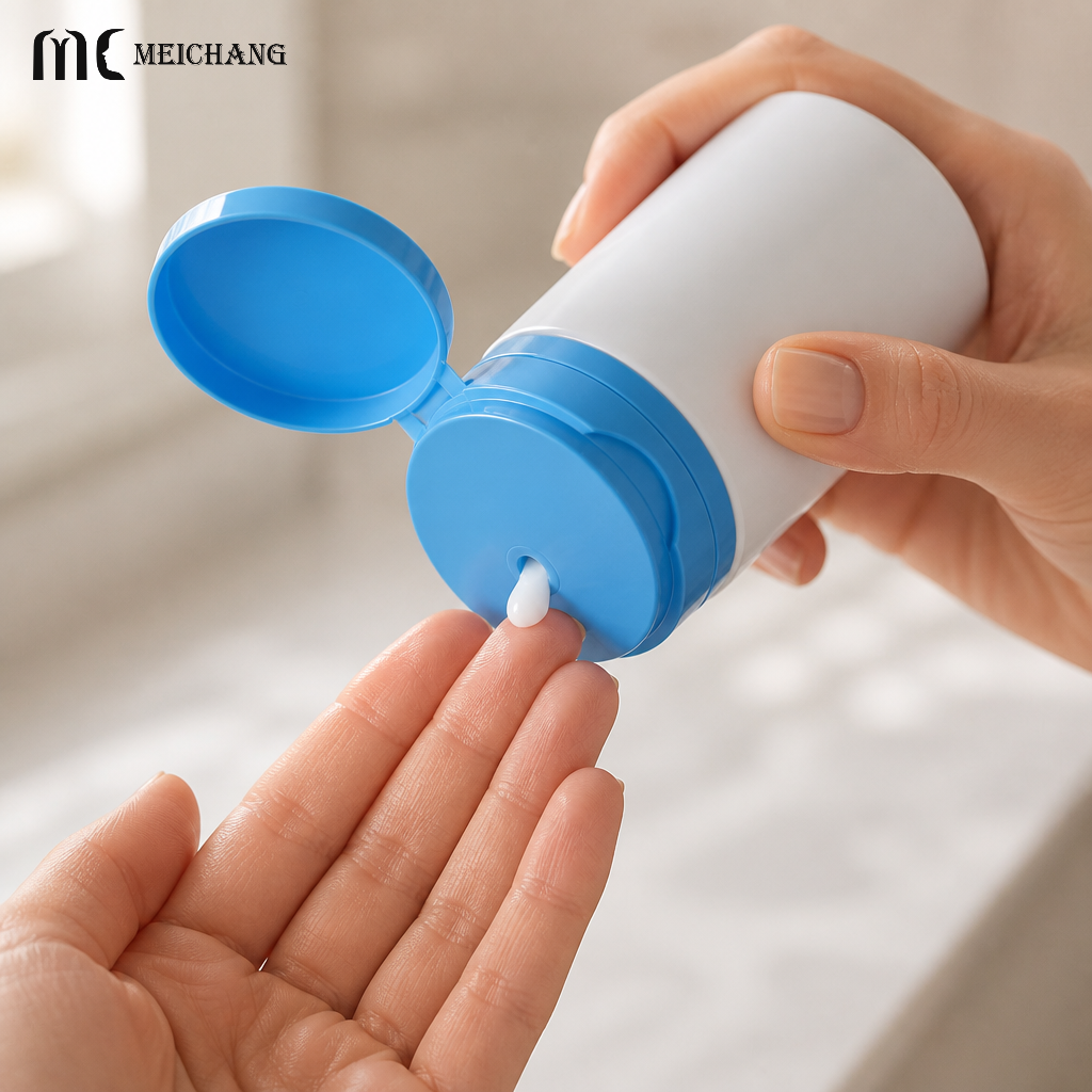 30ml 50ml 100ml 120ml 150m 200ml Multi-Size PP Powder Dispenser Airless Bottle with Piston & Flip-Top Cap(MC-298)