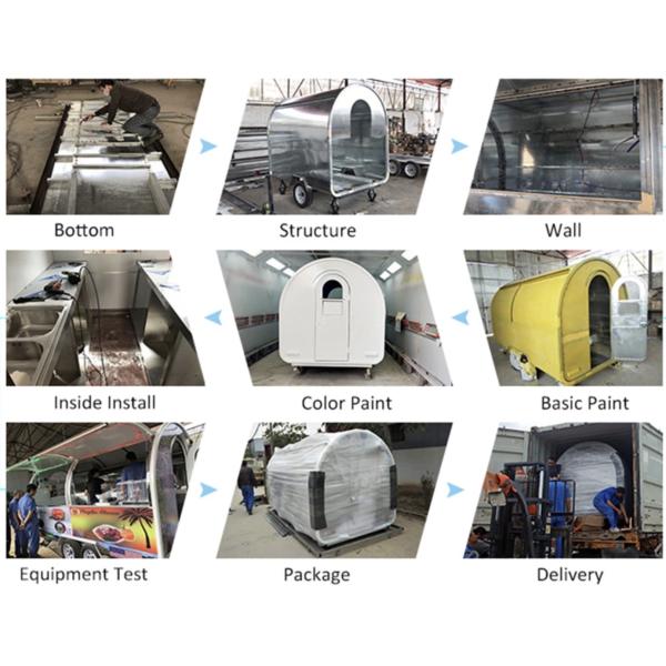 Коммерческий продовольственный фургон Концессионная улица Мобильный продовольственный грузовик Корзина быстрого питания Прицеп для горячей продажи