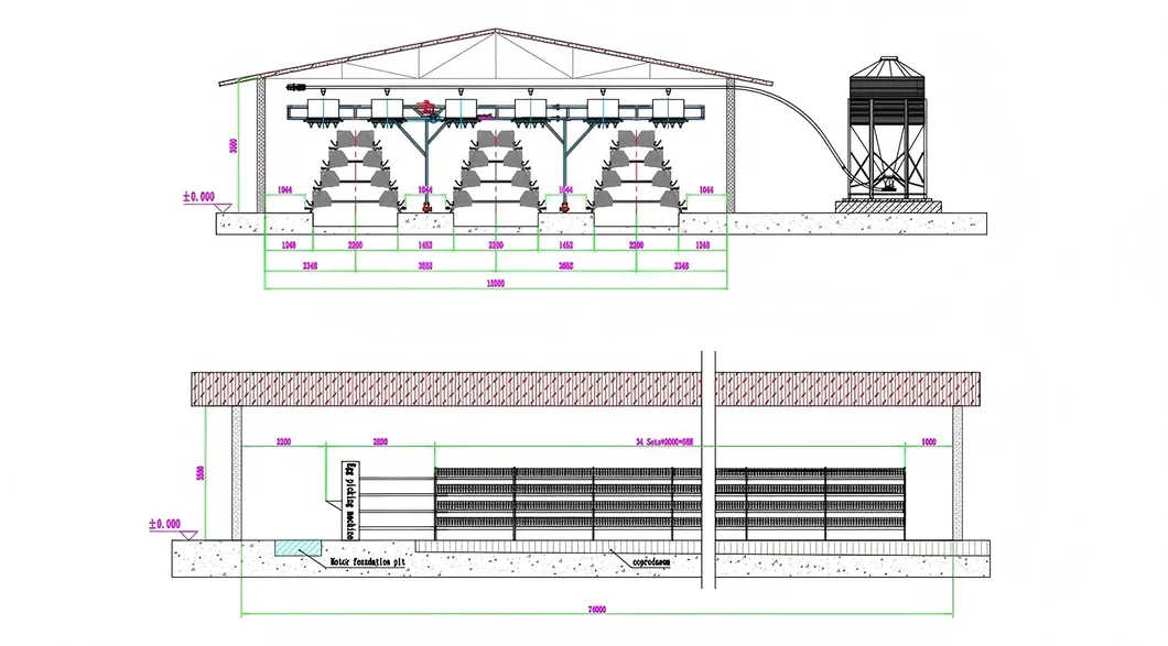 Poultry Farm Chicken Coop House A Type Hot Dipped Galvanized Layer Cage