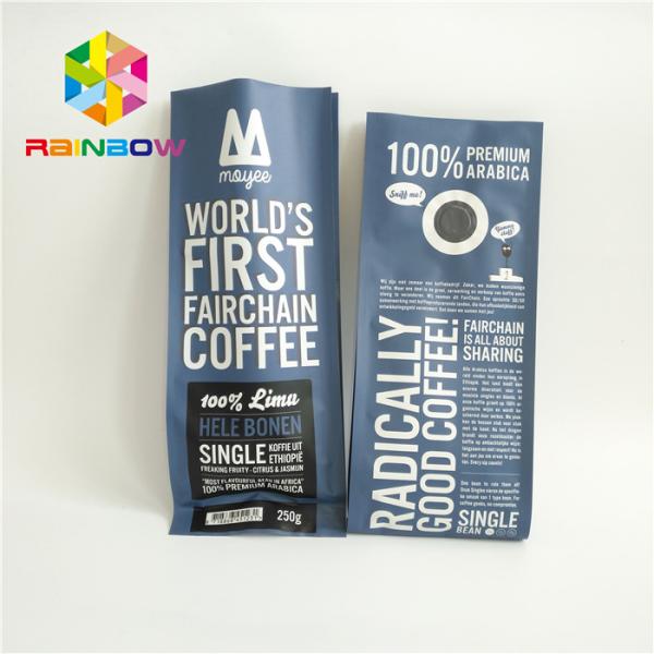 Moisture Proof Food Packaging Side Gusset Coffee Bag With Tin Tie / Degassing Valve