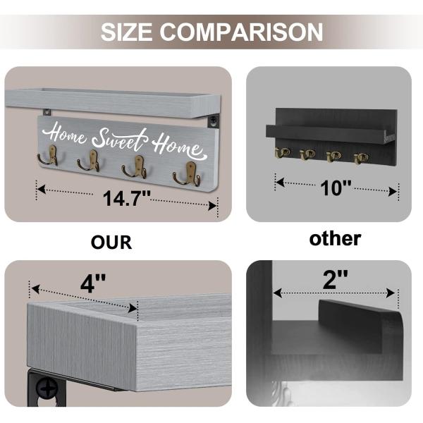 Customized Shape Wood Key Holder Wall Mount Key Hanger Organize Your Key Collection