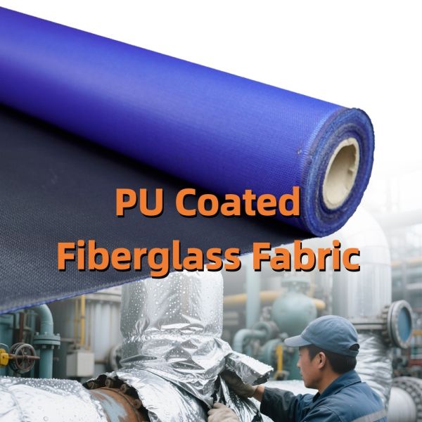Passive Fire Protection PU Coated Fiberglass Fabric 460 g/sqm 0.41 mm Flame Retardant Polyurethane Coated Fabric