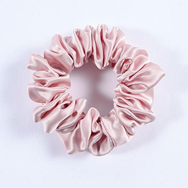 100% Pure Mulberry Silk Pink Oversized Scrunchies Silk Hair Ties Elastics Ponytail Holder