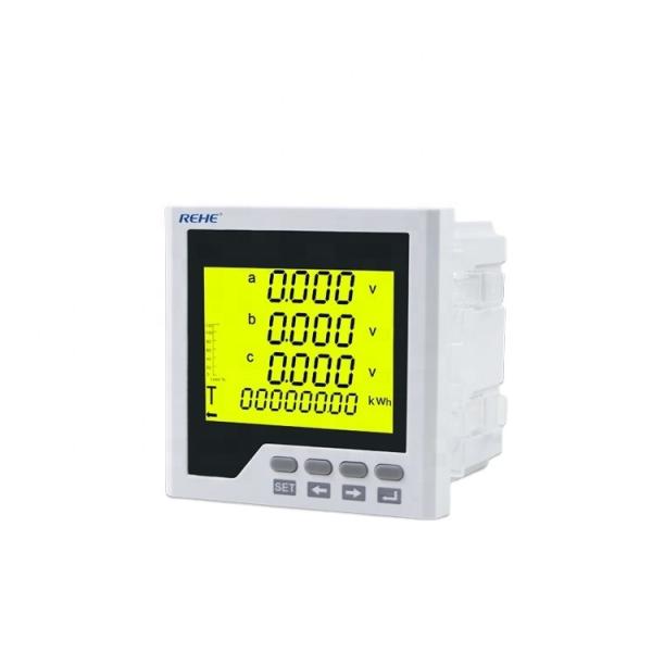 Slim type amp,volt,hz 96*96mm Three Phase LCD Multi-function digital panel Power Multimeters