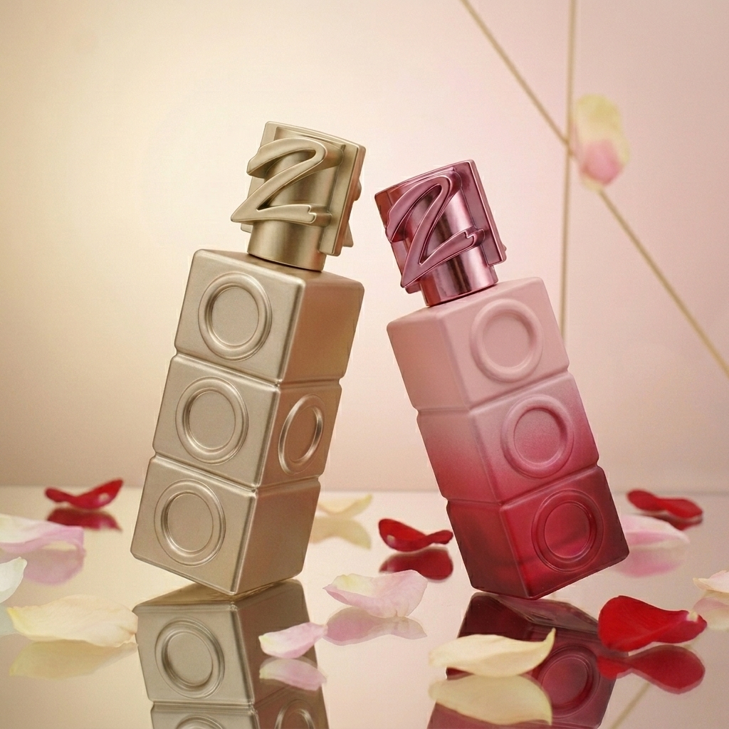 30ml Glass Perfume Bottles Empty Stacked Rectangle Spray Metal Cap Crimp Neck