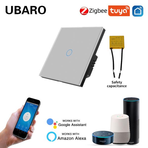 1Gang Tuya Smart Home Zigbee Light Switch Uk Standard EU Standard Zigbee Led Indicator Support Google Assistant Voice
