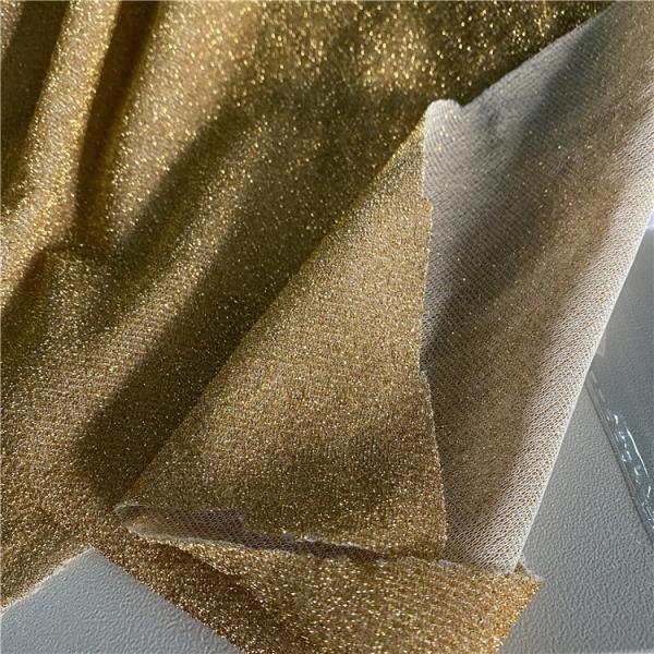 Проницаемая 120GSM Золотая ПЭТ нить Нить для сцены Костюмы Одежда Ткань