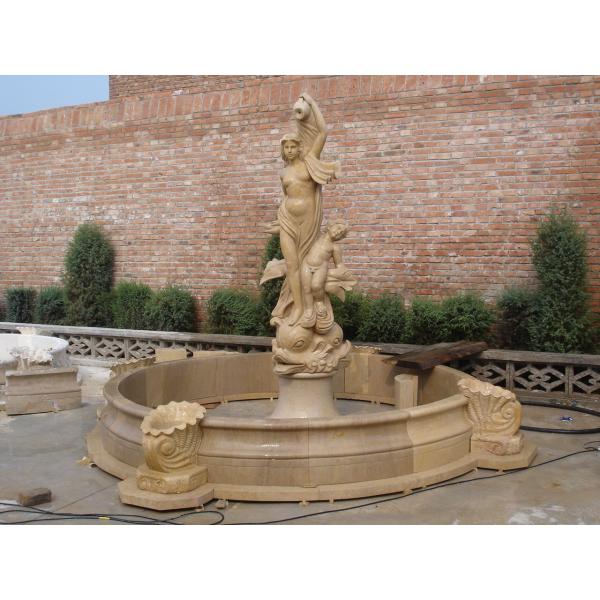 Angel With Wings Statue Marble Stone Water Fountain