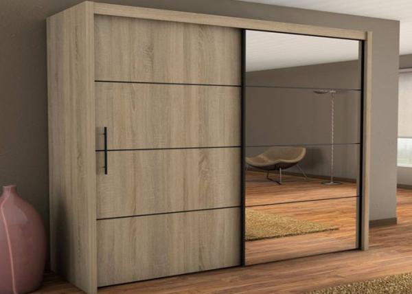 PRIMA Home Bedroom Closets And Wardrobes Hinged Door With Mirror , 600mm Deep