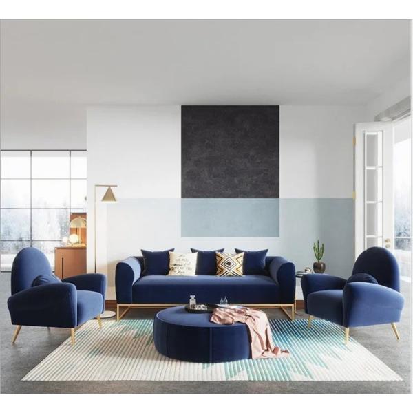 Colorful Velvet Texture Hotel Room Sofa Unique Touch