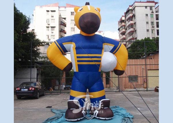 5 meters high outside giant promotional inflatable rugby with white ball made of PVC Coated Nylon