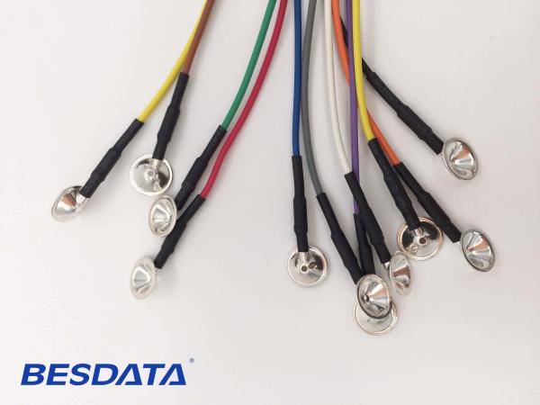 10 mm Cup Metal Flat Surface Sintered Silver Silver Chloride Electrodes With Shielded Cable