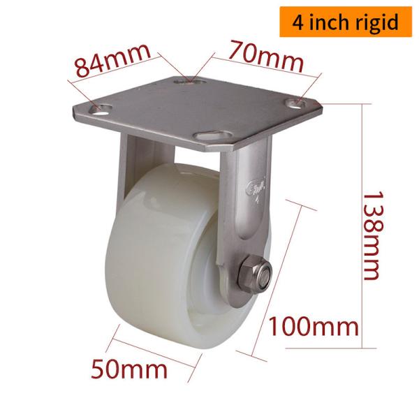 EDL de trabajo pesado 4 pulgadas rueda de rueda de acero inoxidable con material TPA y capacidad de carga de 380 kg S714P-25