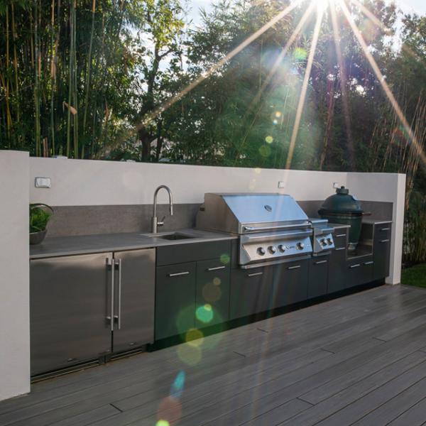 Outdoor BBQ Stainless Steel Kitchen Cabinet Waterproof ISO9001 Approved
