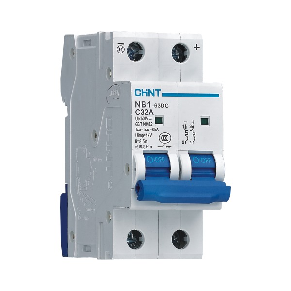Pv Dc Miniature Circuit Breaker 1P 2P 4P 500V Photovoltaic Breaker 1A~63A CE RoHS
