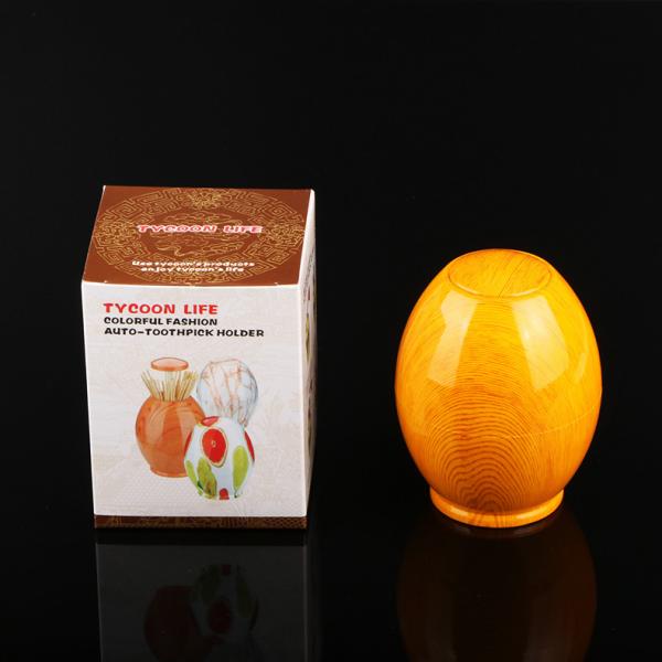 Contemporary Wood Grain Printing Plastic Toothpick Holder For Home