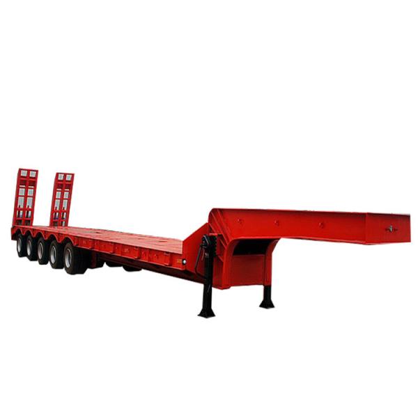 Heavy Duty Gooseneck Flatbed Trailer , 4 Axle Lowboy Semi Trailer 80 - 85 Ton