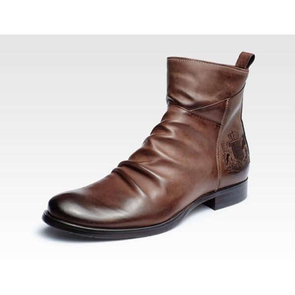 Круглые мужские ботинки для лодыжек Истинная кожа обычные мужские ботинки для лифта