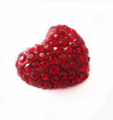 12-16mm White Color Clay Heart Shaped Beads,Clay Shamballa Beads with two hole