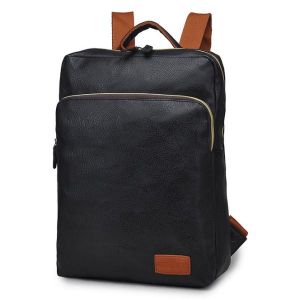 New Men's Travel Backpack Korean Backpack Leisure Student Schoolbag Soft PU Leather men backpack bag