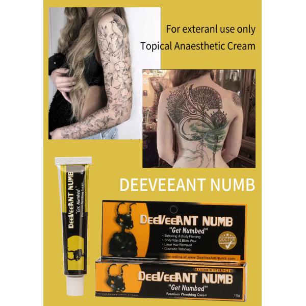 Deeveeant Lidocaine Numbing Cream for Body Tattoo Piercing Miro-Blading Semi-Permanent Makup