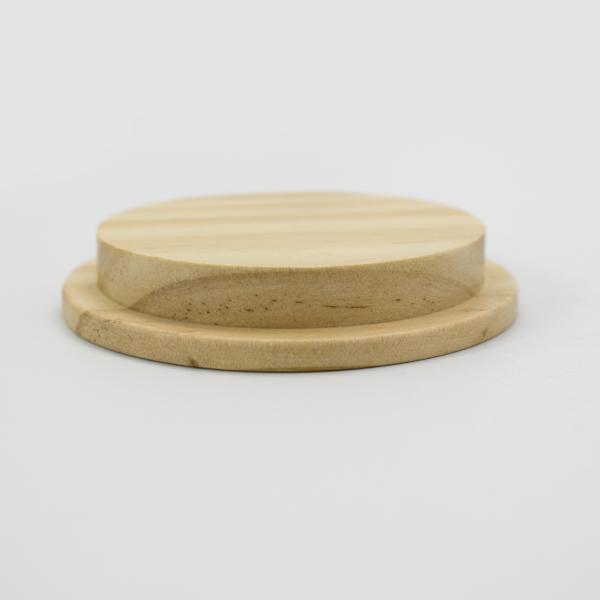 Reusable Wide Mouth Mason Jar Lids Natural Pine Wooden Glass Cover Coffee Cup Lids with Silicone Seal Ring Wood Color