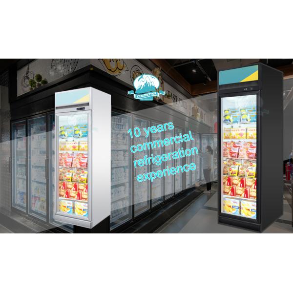 400L Auto Defrost Glass Door Upright Display Refrigerator And Freezer