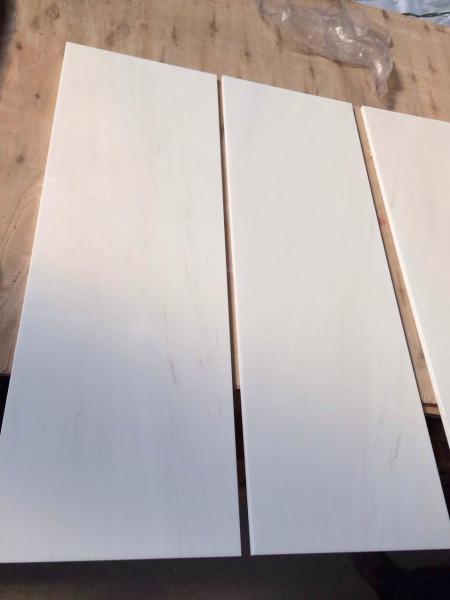 Pure White Dolomite Marble Natural Stone Tile With Soft Light Grey Vein